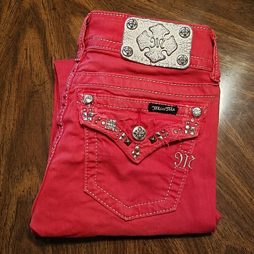 Miss Me Red Skinny Jeans